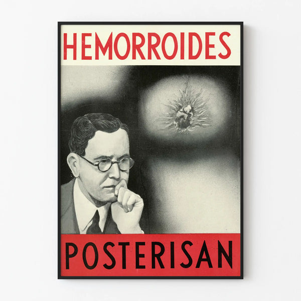 Vintage Medical Poster Hemorrhoids Posterisan