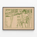 Vintage Poster in Retro Miniature Style — framed artwork on a wall