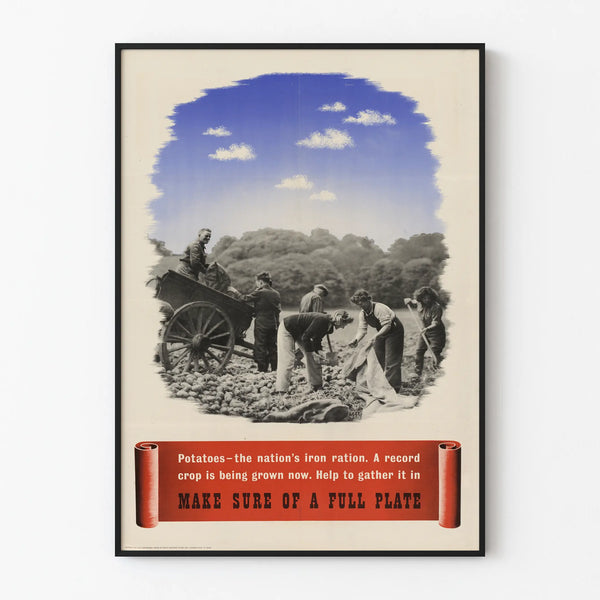 Vintage Potato Harvest Poster - Agricultural Wall Decoration