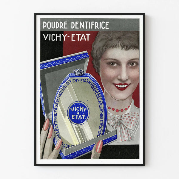Vintage poster for Vichy-État Tooth Powder for wall decoration