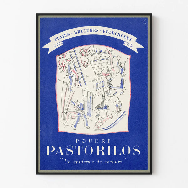 Vintage Poster of Poudre Pastorilos for Wounds, Burns, and Abrasions