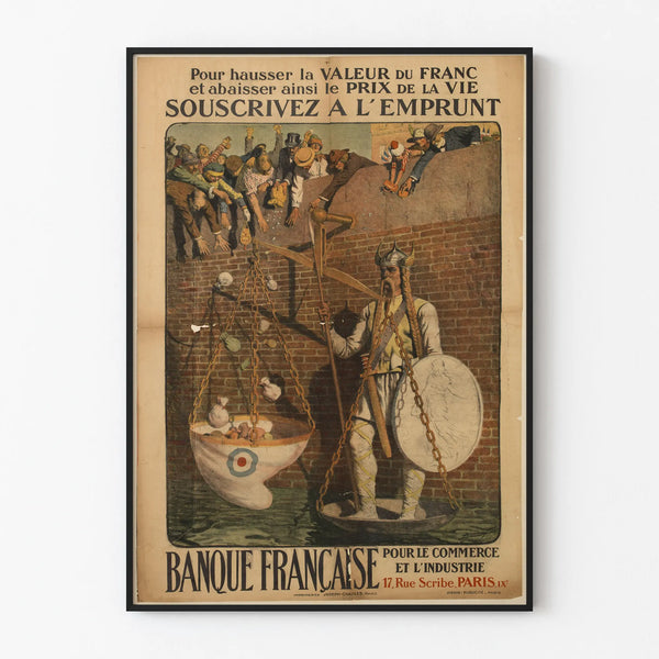 Vintage Poster French Bank Loan to Raise the Franc