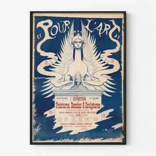 Vintage art exhibition poster paintings drawings sculptures Brussels 1892