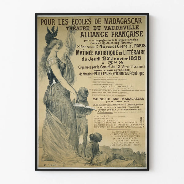 Vintage Poster of the Vaudeville Theater - For Schools of Madagascar