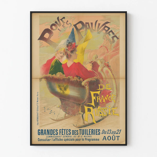 Vintage Poster of the Grand Celebrations of the Tuileries - For the Poor of France and Russia