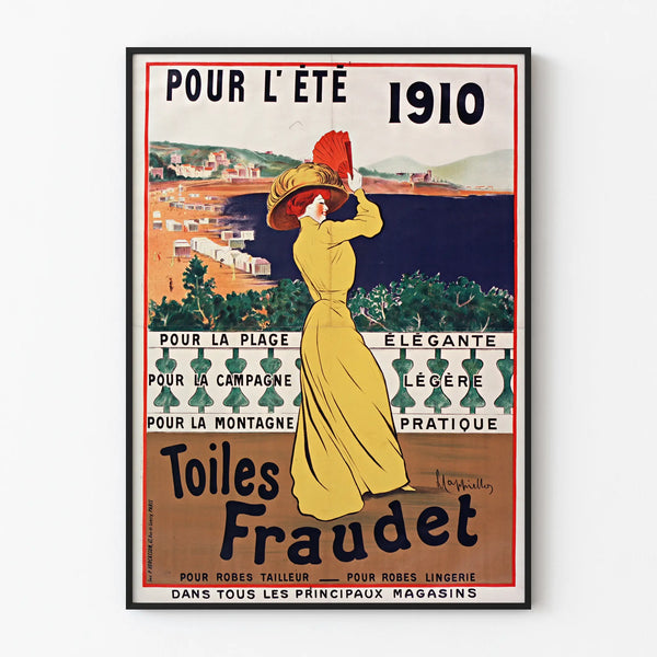 Vintage Poster by Toiles Fraudet for Summer 1910 - Elegant Wall Decoration