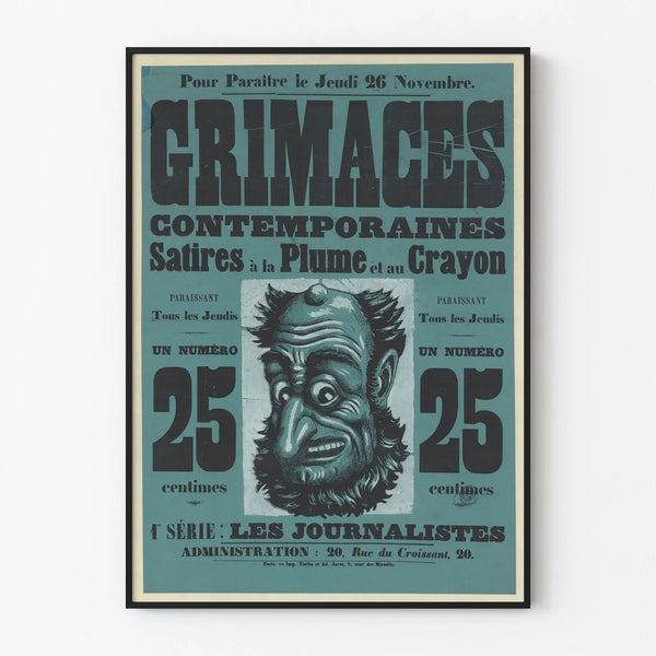 Vintage Poster of Contemporary Grimaces for Wall Decoration