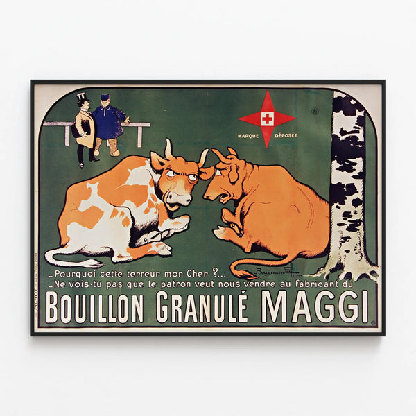 Vintage Bouillon Maggi Poster - Retro Wall Decoration — framed artwork on a wall
