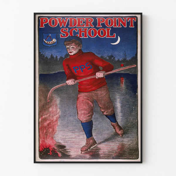 Vintage Poster Powder Point School Ice Hockey