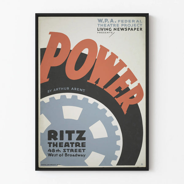 Vintage poster 'Power' for industrial theater wall decoration
