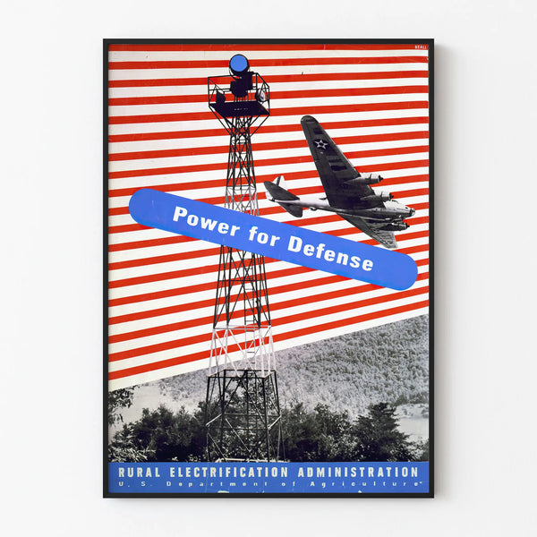 Vintage Poster Power for Defense - Military and Patriotic Wall Decoration