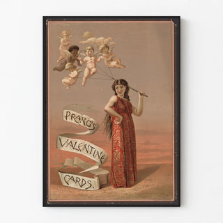 Vintage Poster Prang's Valentine Cards with Woman and Angels