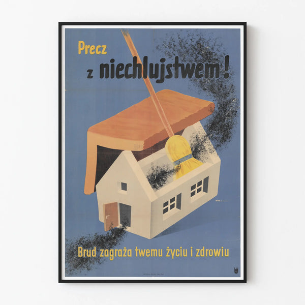 Vintage poster against dirt and interior disorder