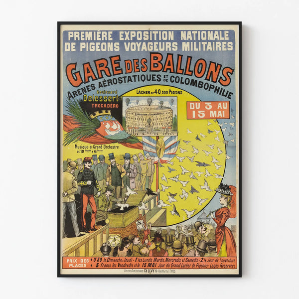 Vintage poster for the national exhibition of military homing pigeons