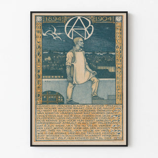 Vintage poster celebrating the 10th anniversary of the Dutch Diamond Guild