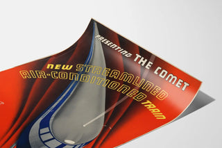 Retro Poster of the Train The Comet, air-conditioned and streamlining