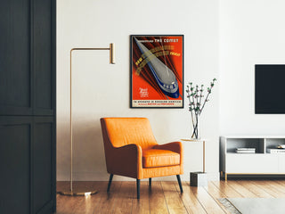 Retro Poster of the Train The Comet, air-conditioned and streamlining