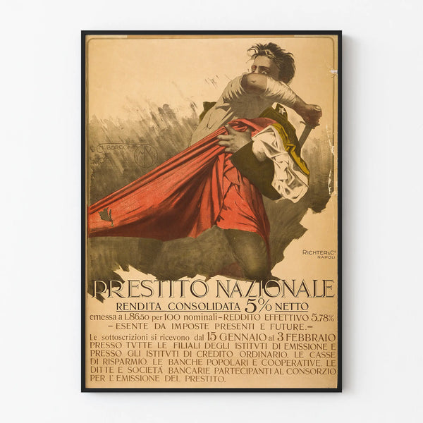 Vintage Italian Poster National Loan 5% Net