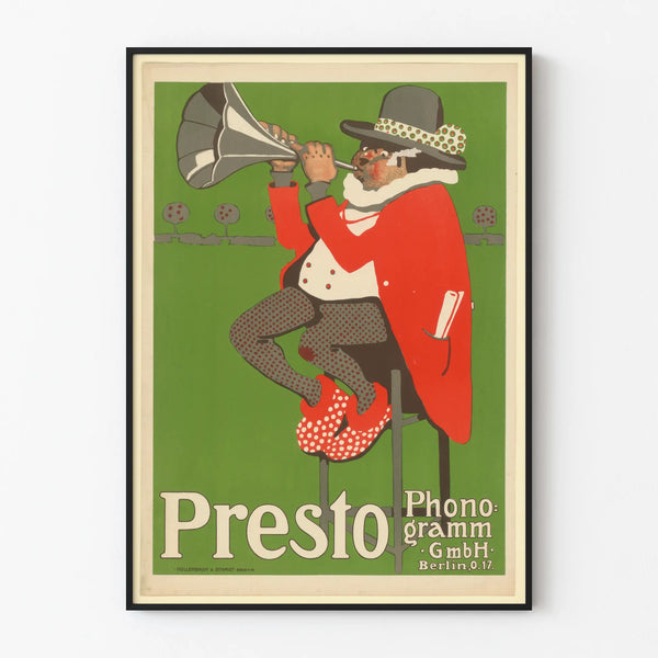 Vintage Poster Presto Phonogramm GmbH Berlin Wall Decoration