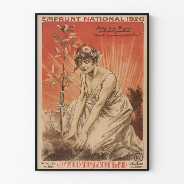 Vintage Loan Poster National 1920 - French Patriotic Poster