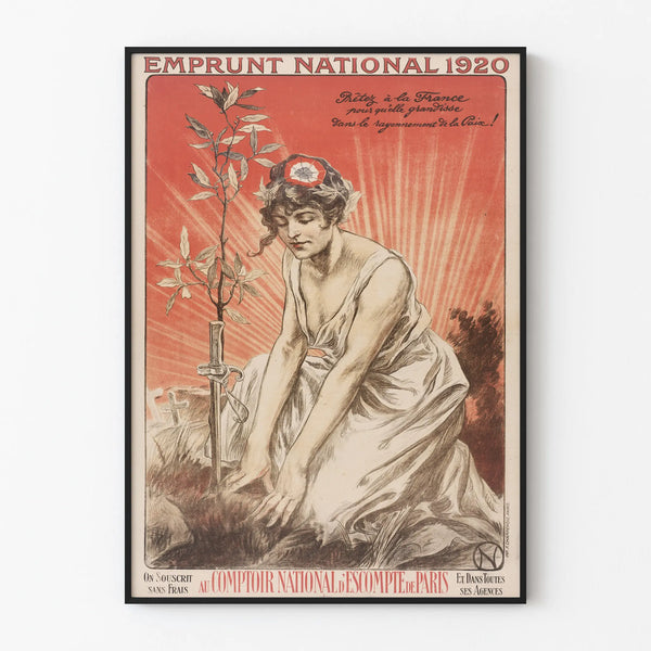 Wall decoration poster National Loan 1920 - Theme peace and patriotism