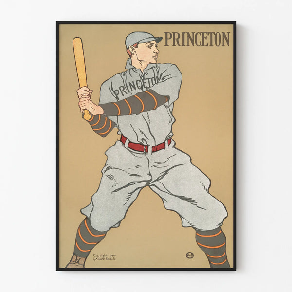 Vintage poster of Princeton baseball player