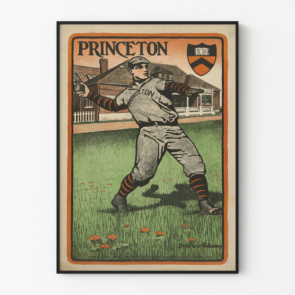 Vintage Princeton Baseball Player Poster