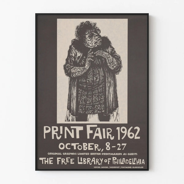 Vintage poster Print Fair 1962 at the Free Library of Philadelphia