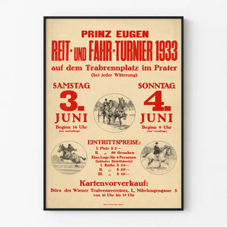 Vintage poster of the Prinz Eugen equestrian tournament 1933