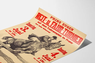 Vintage poster of the Prinz Eugen equestrian tournament at the Prater
