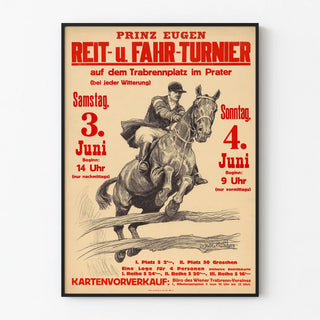Vintage poster of the Prinz Eugen equestrian tournament at the Prater