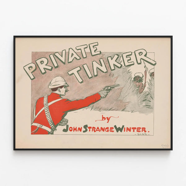 Vintage Poster Private Tinker by John Strange Winter — framed artwork on a wall