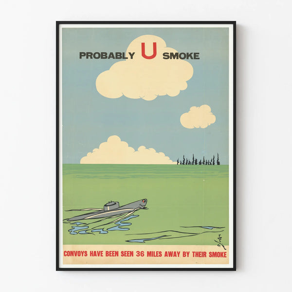 Vintage poster probably U Smoke - military wall decoration