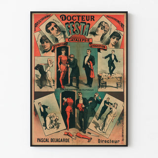 Vintage Poster of Doctor Festa Hypnotism and Catalepsy