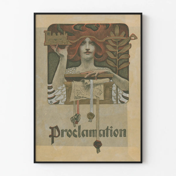 Vintage Poster Proclamation - Art Nouveau Illustration for Wall Decoration