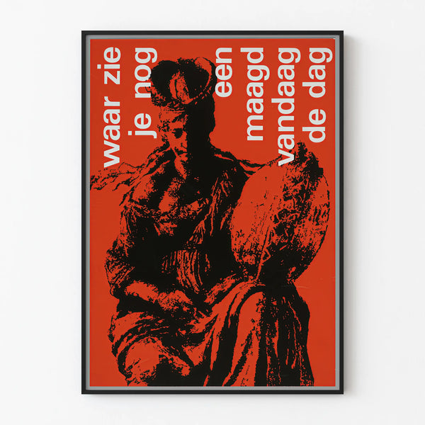 Vintage wall decoration poster with dominant red and black tones