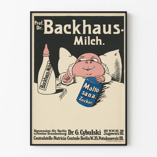 Vintage Poster Prof. Dr. Backhaus Milch for Wall Decoration