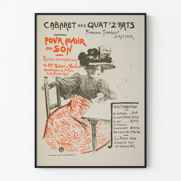 Vintage poster Cabaret des Quat'Z'Arts - To have sound, 1896