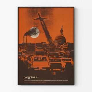Vintage Poster Progress - Pollution and Urbanization