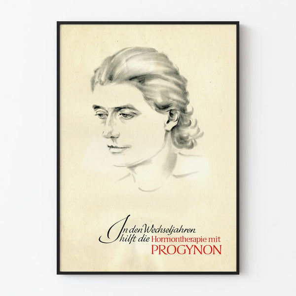 Vintage poster Progynon hormone therapy - Minimalist wall decoration