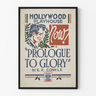 Vintage theater poster Hollywood Playhouse Prologue to Glory