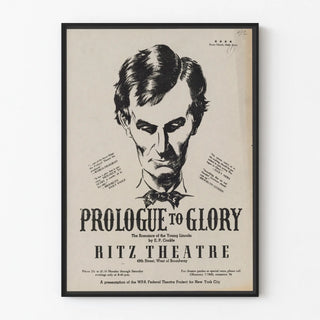 Vintage Poster Prologue to Glory - Portrait of Lincoln