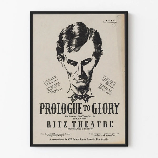 Vintage Poster Prologue to Glory - Portrait of Lincoln