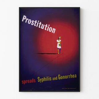 Public health prevention poster against syphilis and gonorrhea