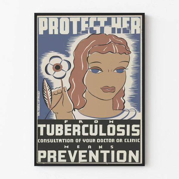 Vintage Poster Tuberculosis Prevention - Public Health Wall Decoration