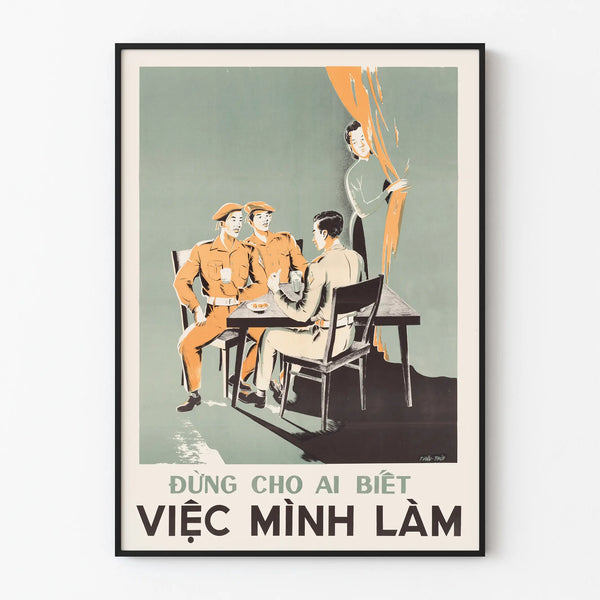 Vintage poster raising awareness about military confidentiality