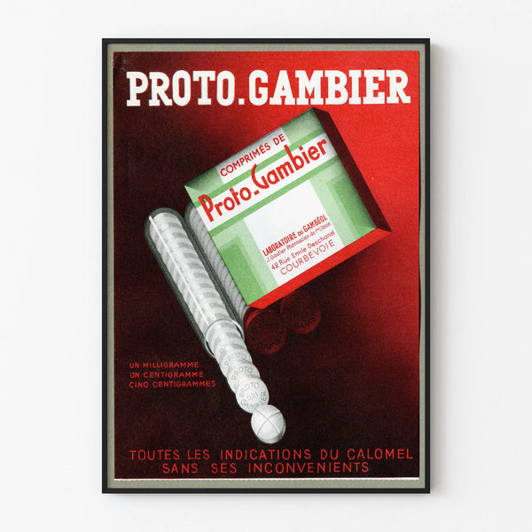 Vintage Proto Gambier advertising poster for wall decoration