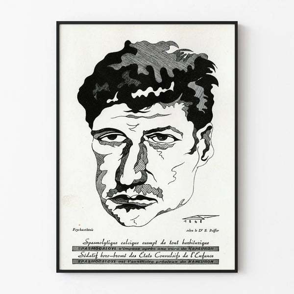 Vintage poster on Psychasthenia according to Dr. E. Peiffer - Old medical illustration
