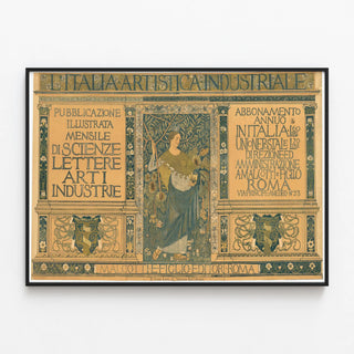 Vintage Poster Publication Italy Artistic and Industrial — framed artwork on a wall