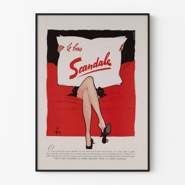 Vintage Le Bas Scandale advertising poster for elegant wall decoration
